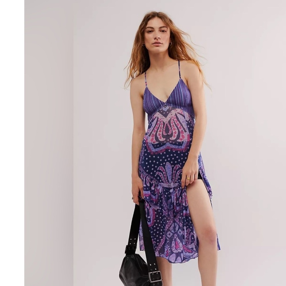 Free People Swept Away Maxi Purple Top